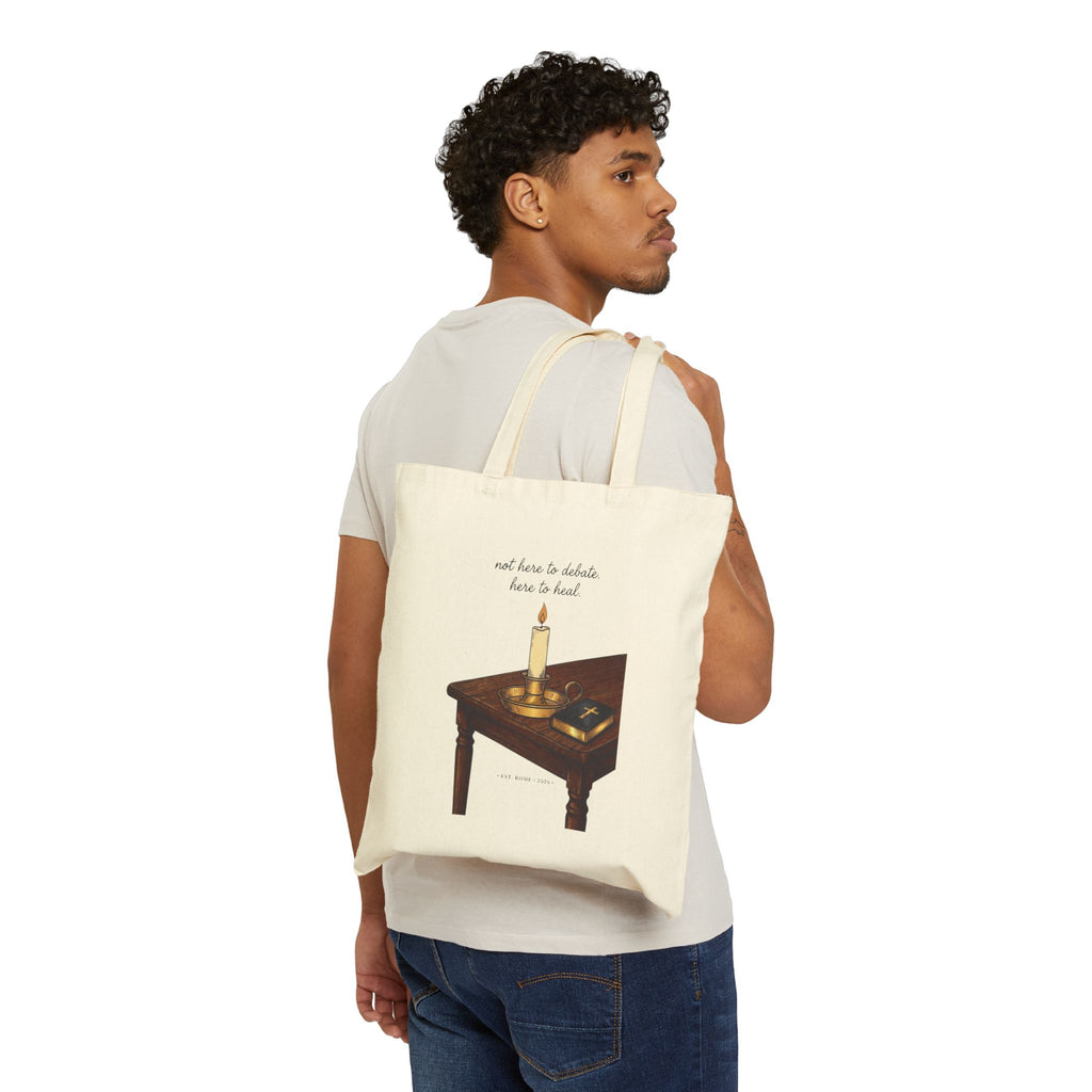 healing and recovery tote, blessed are the peacemakers| Team Leo pope‑coded, quiet power canvas
