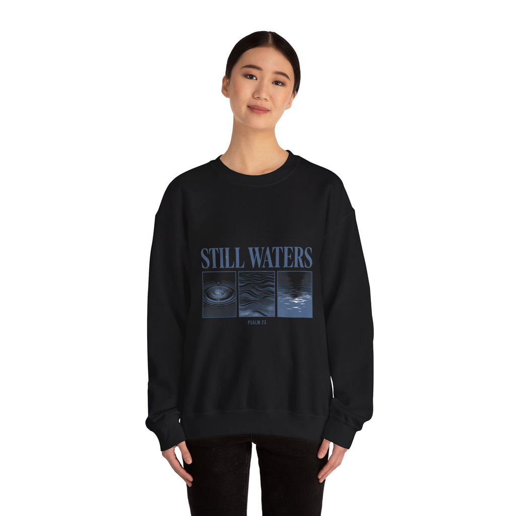 Still Waters Sweatshirt | Christian streetwear, vintage-wash faith tee