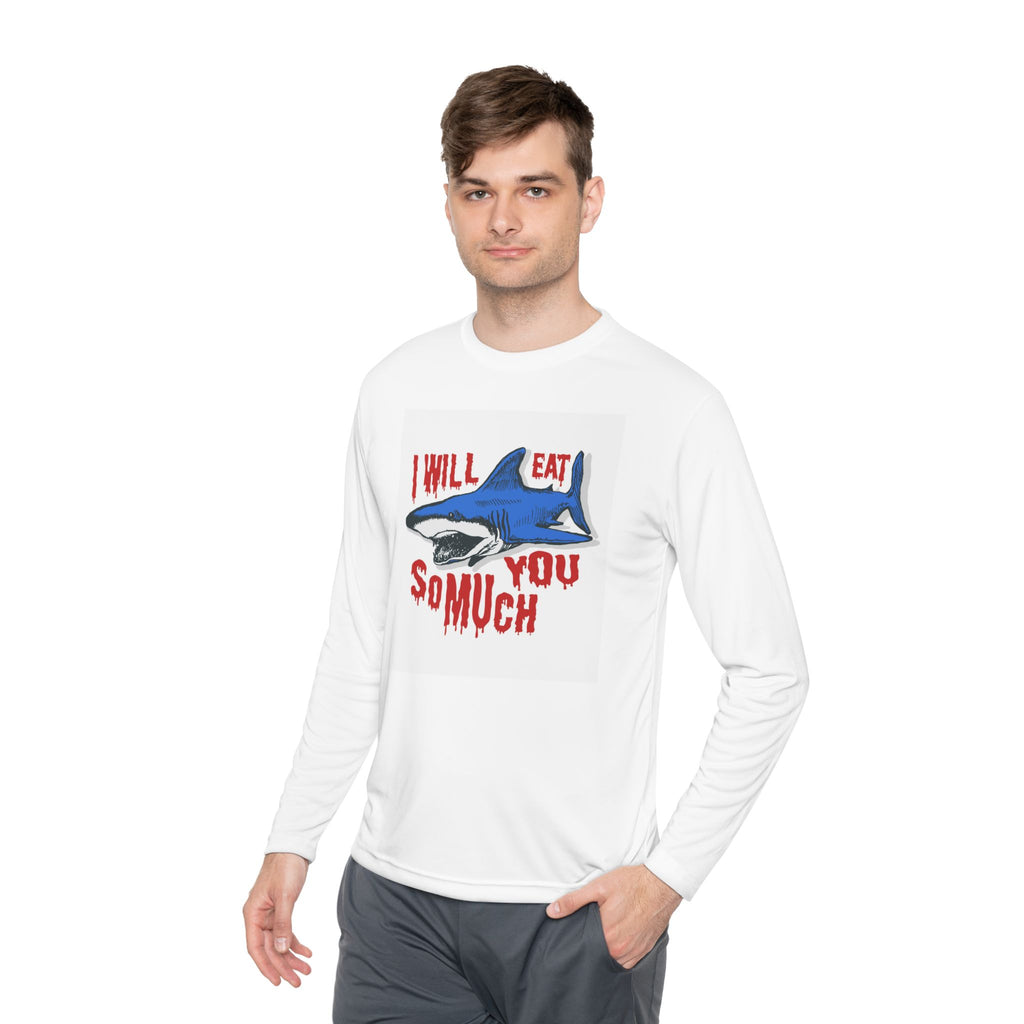 I will Eat you Sharky design Unisex Lightweight Long Sleeve Tee