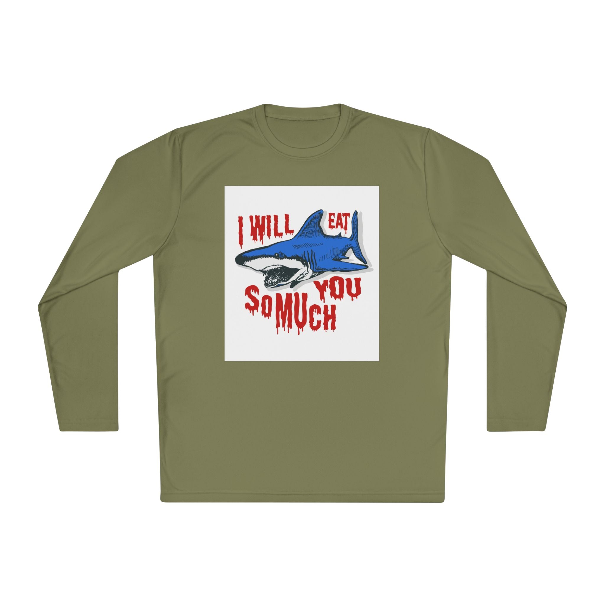 I will Eat you Sharky design Unisex Lightweight Long Sleeve Tee