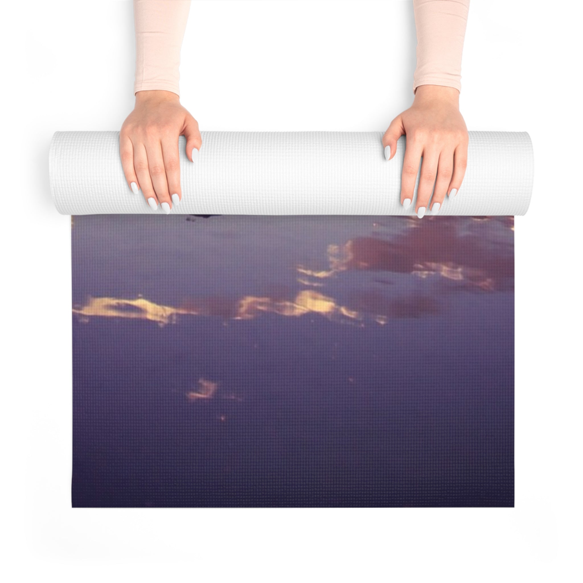 Sunset Silhouette Foam Yoga Mat — Sunset Beach Yoga Pose Mat