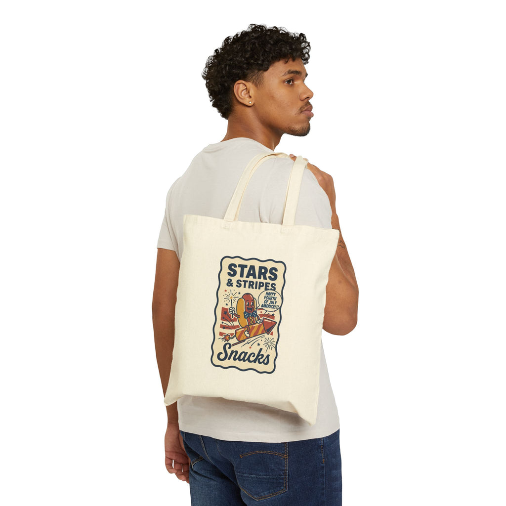 Stars & Stripes Snacks Tote | Hot Dog Humor, 4th of July Americana