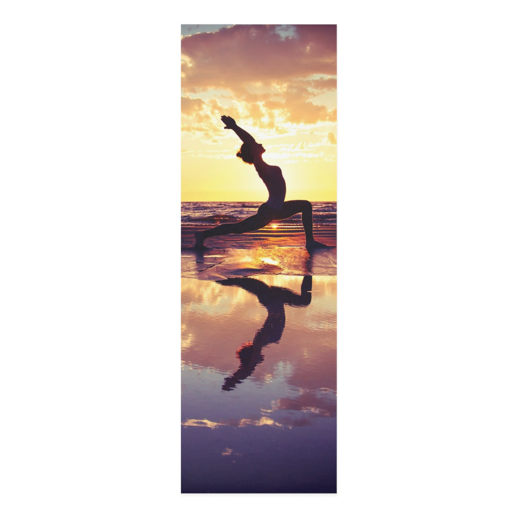 Sunset Silhouette Foam Yoga Mat — Sunset Beach Yoga Pose Mat