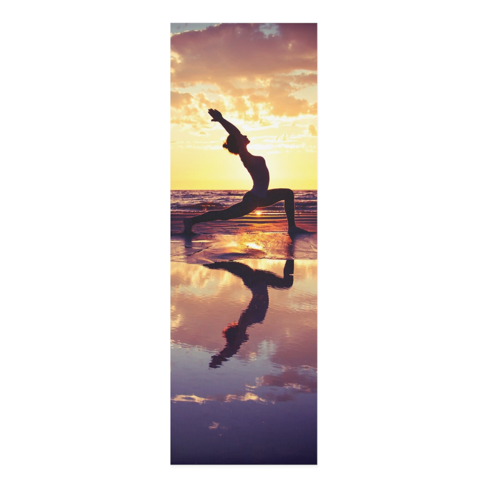 Sunset Silhouette Foam Yoga Mat — Sunset Beach Yoga Pose Mat