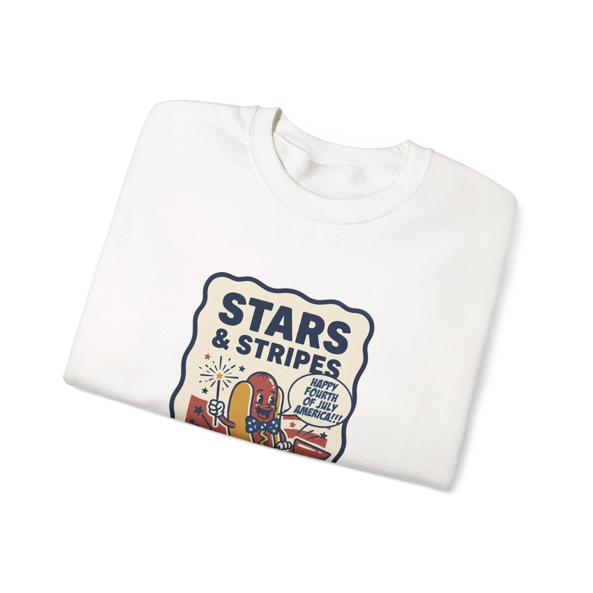 Stars & Stripes Snacks Sweatshirt | Hot Dog Fourth of July, Retro Americana