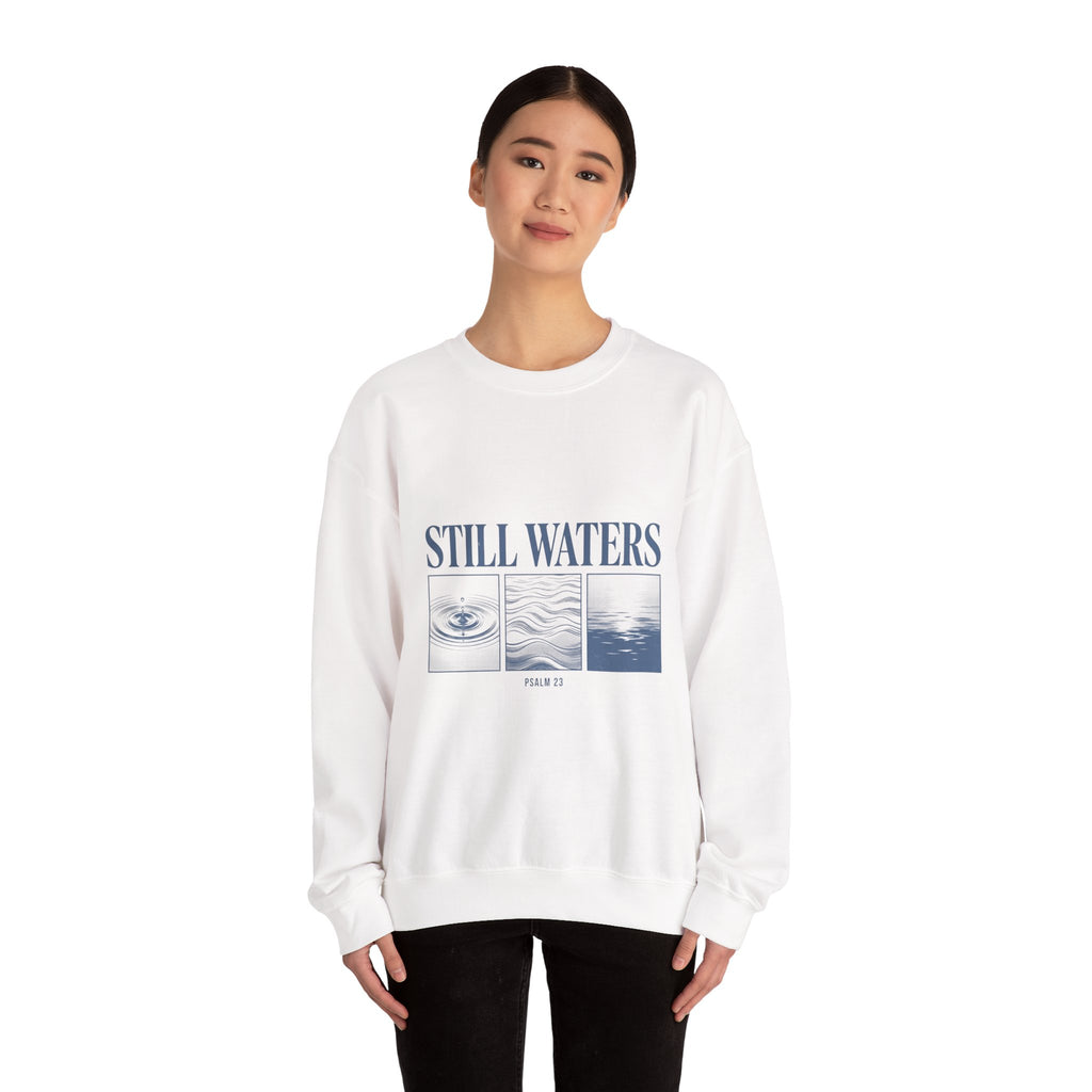 Still Waters Sweatshirt | Christian streetwear, vintage-wash faith tee