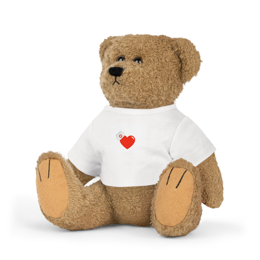 Stuffed Bear Plush with Heart Tag T‑Shirt — Cute Valentine Gift