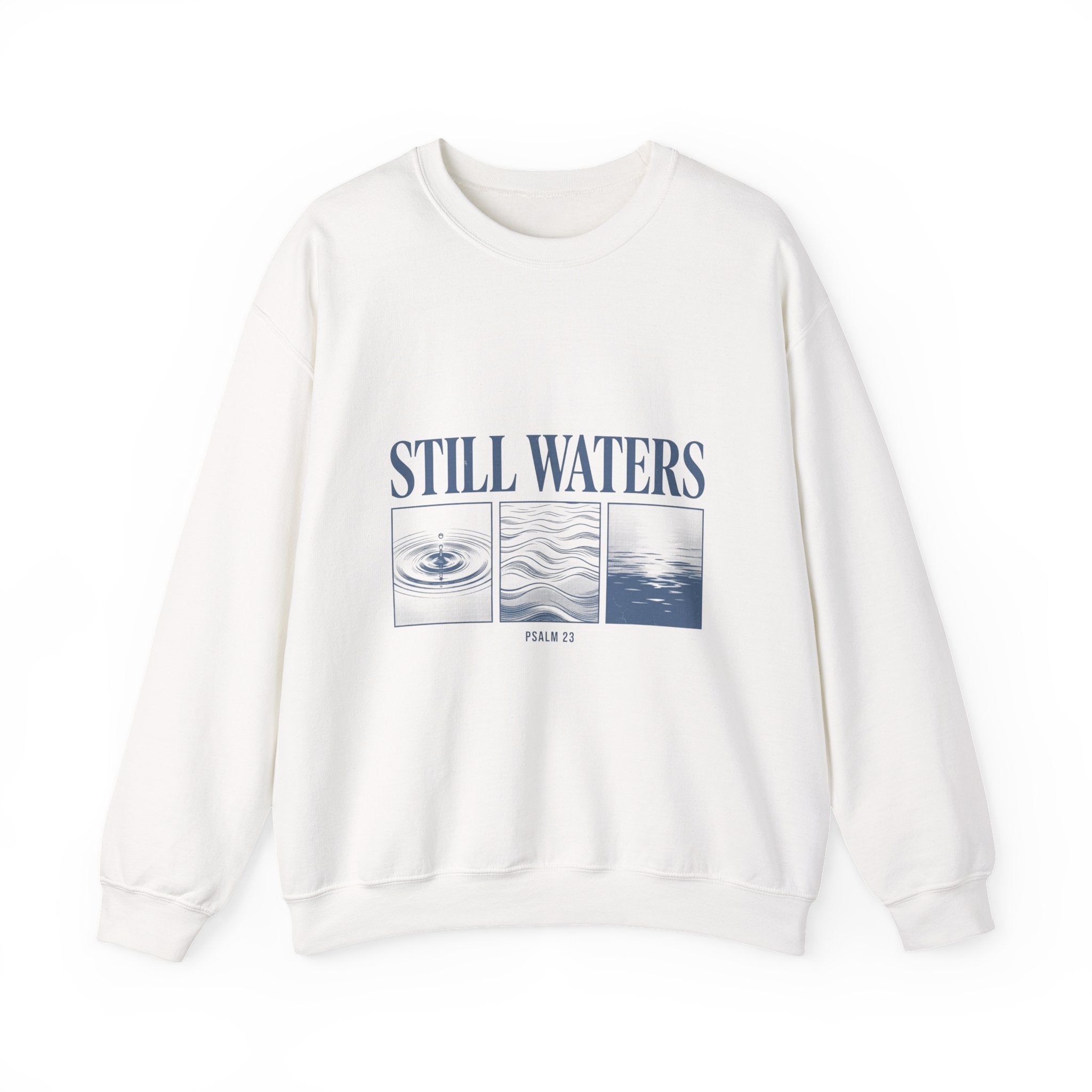 Still Waters Sweatshirt | Christian streetwear, vintage-wash faith tee