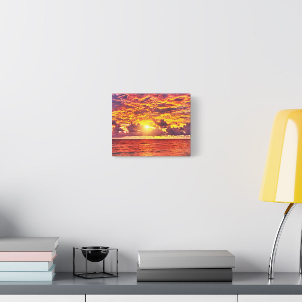 Sunset Ocean Satin Canvas Print — Stretched Wall Art