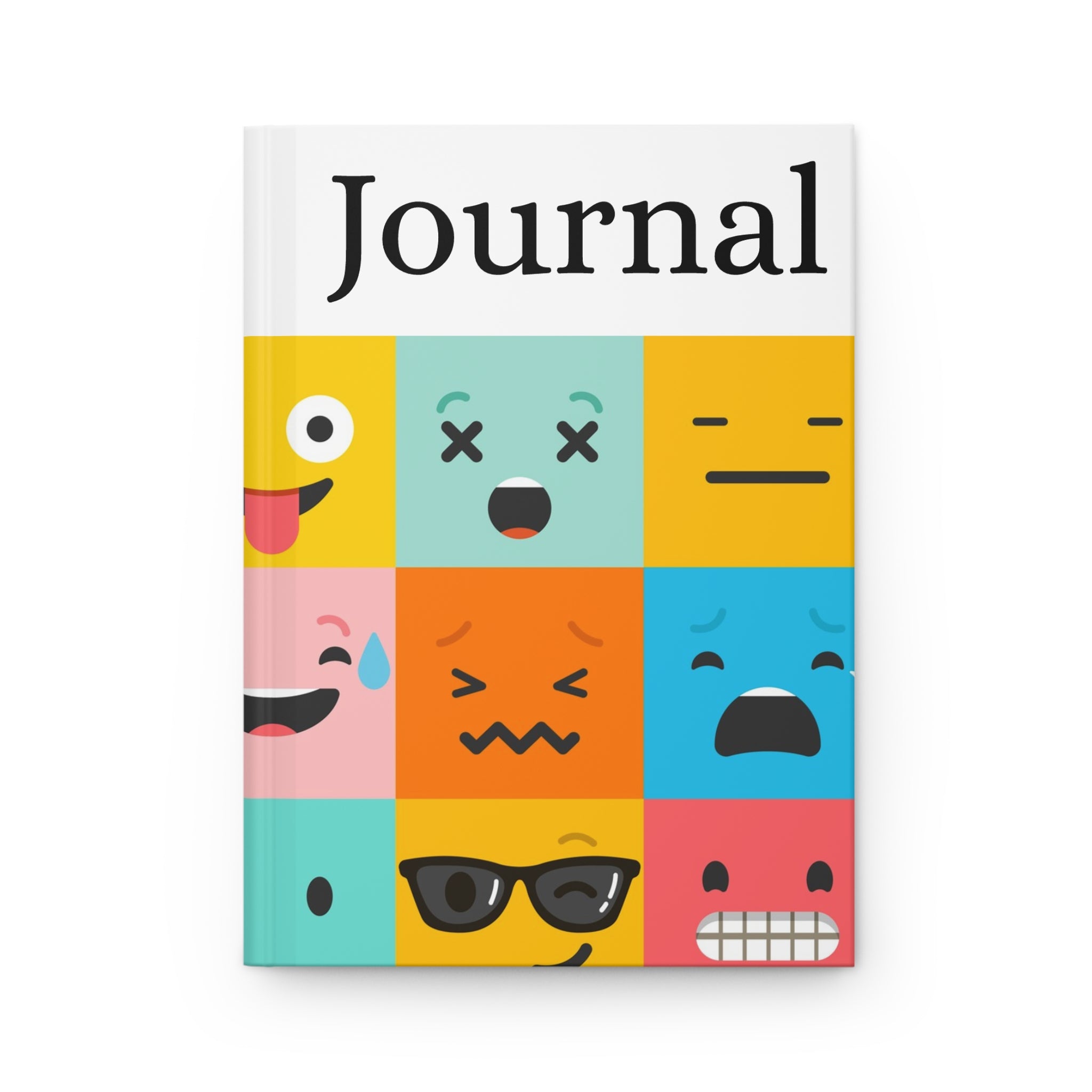 Emoji Faces Hardcover Journal — Colorful Mood Tracker Notebook for Kids & Teens