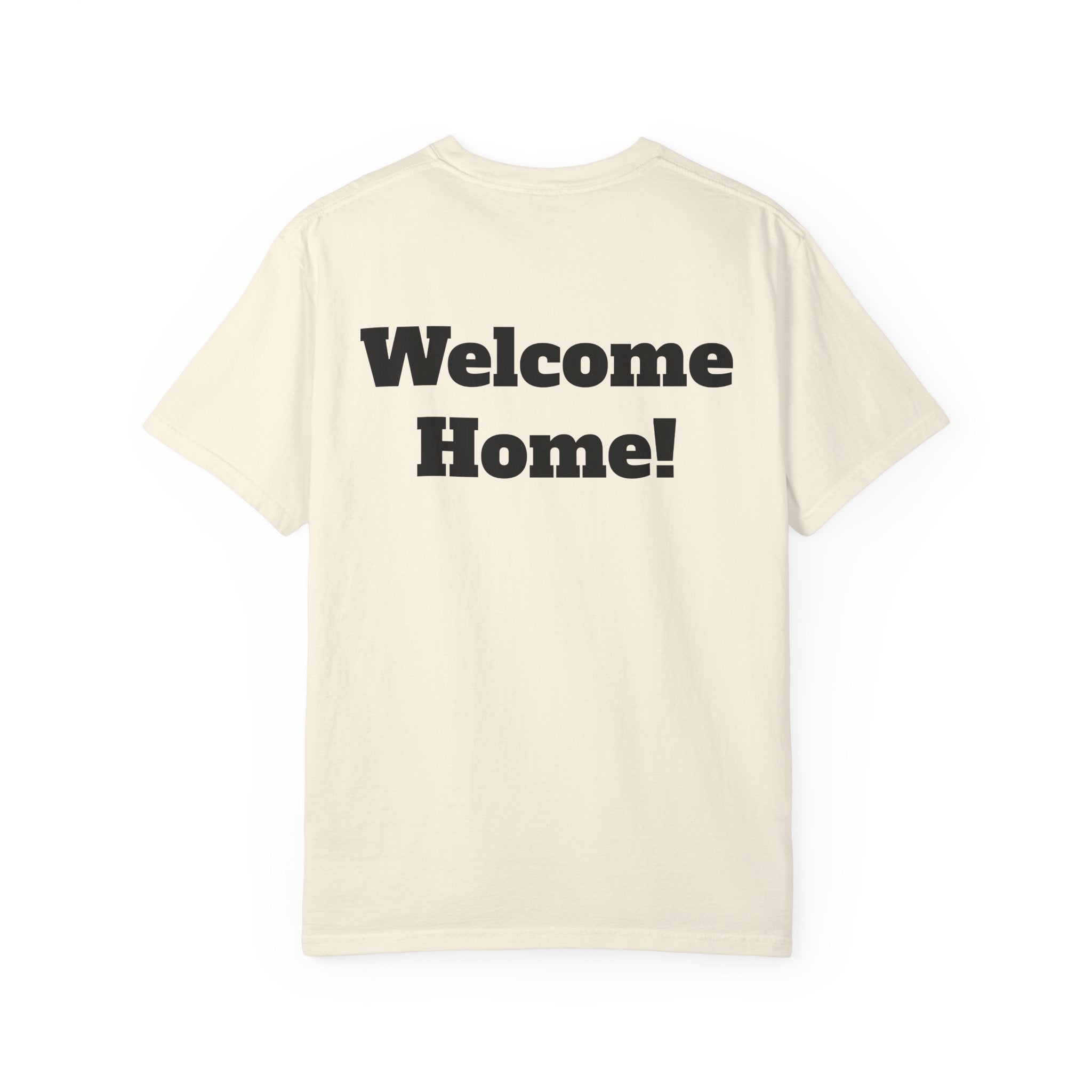 T-Shirt - American Flag with Saluting Soldiers | "Welcome Home!" Military Reunion Tee