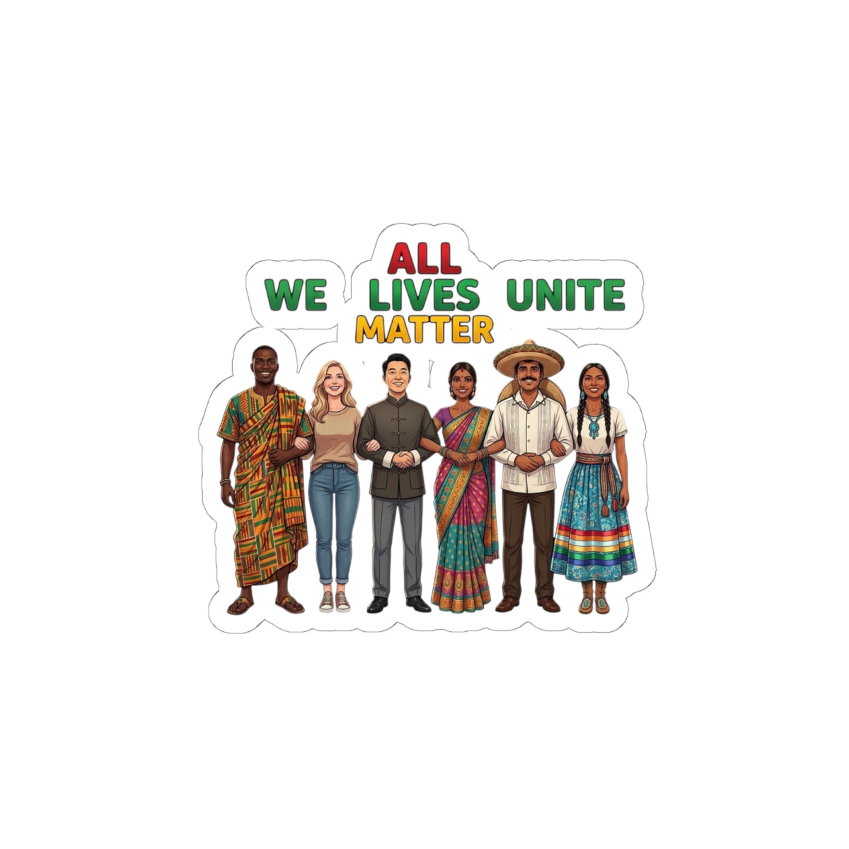 All Lives Unite Kiss-Cut Stickers | Juneteenth Pan-African Unity, Diversity