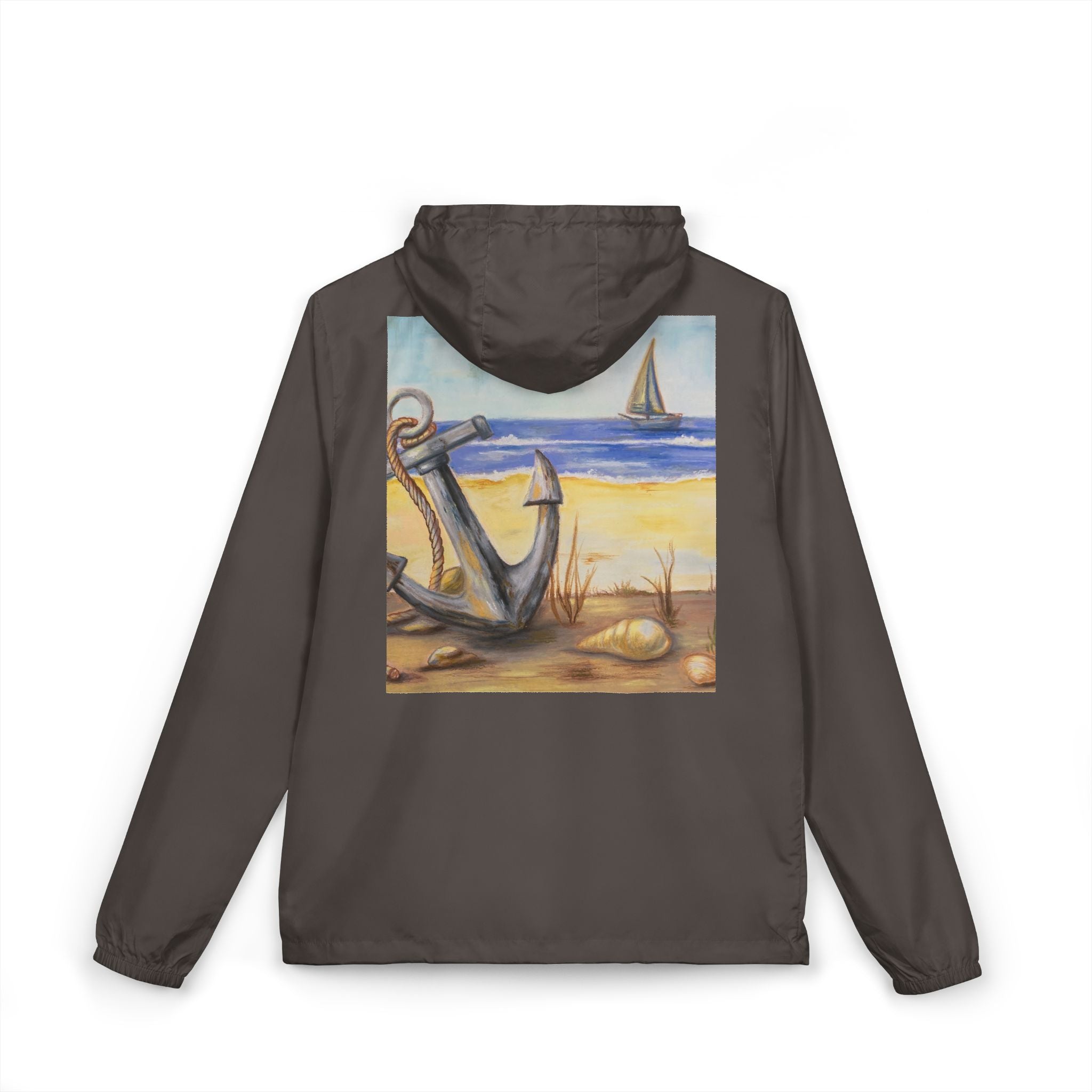 Windbreaker Jacket — Beach Anchor Sailboat Coastal Design