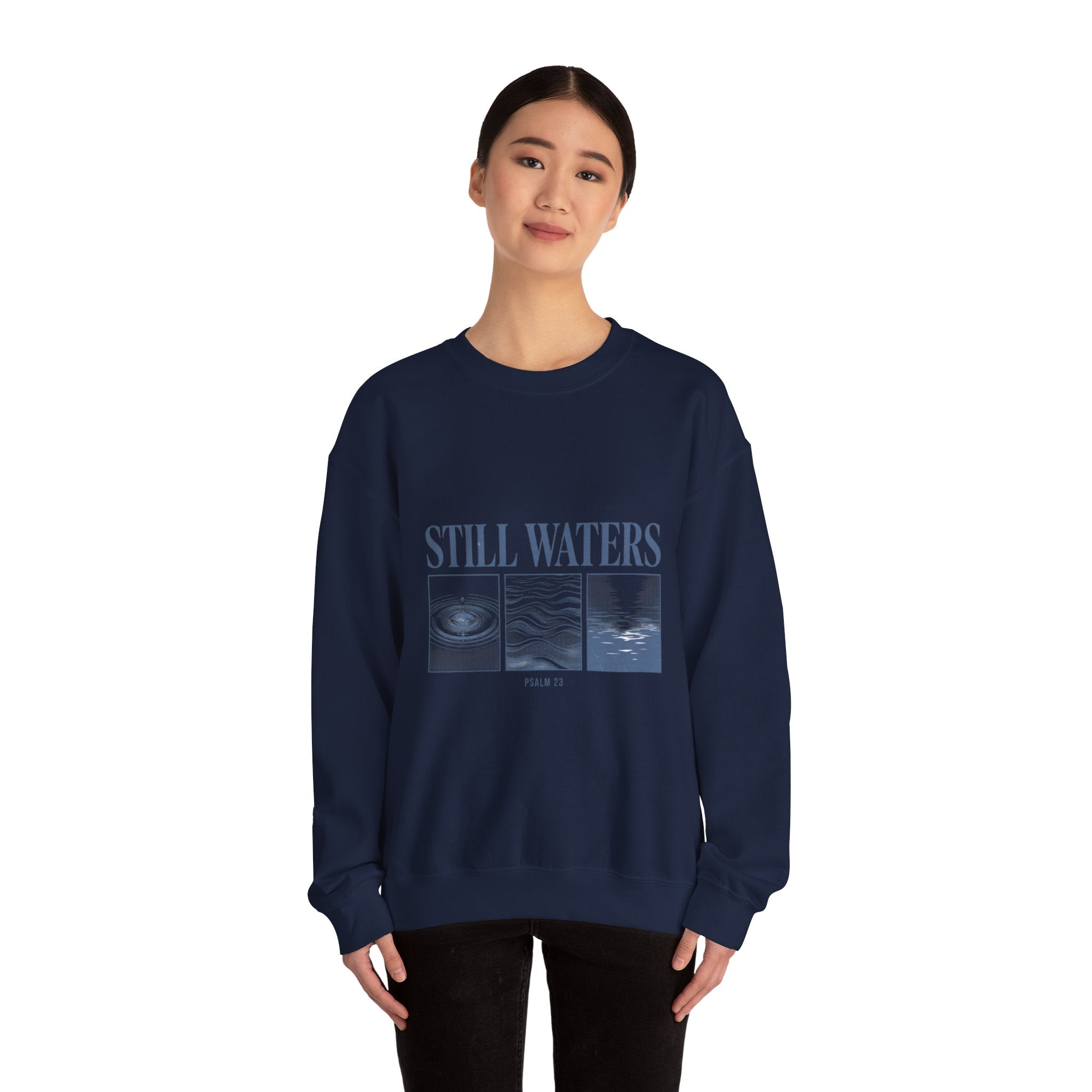 Still Waters Sweatshirt | Christian streetwear, vintage-wash faith tee