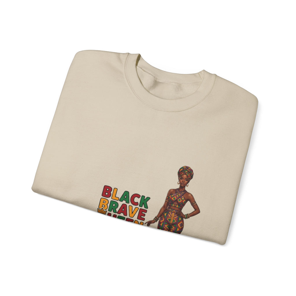 Black Brave Queen Sweatshirt | Juneteenth Pan-African Freedom 1865