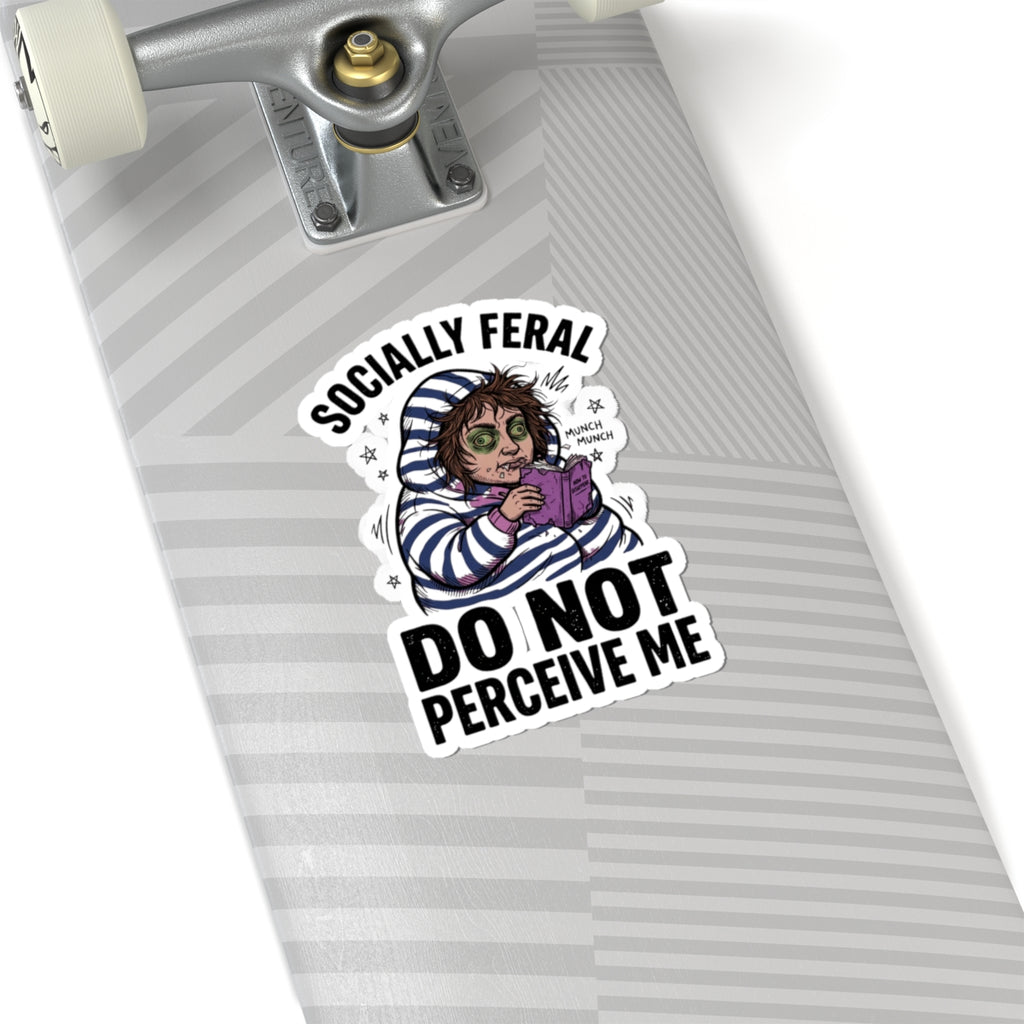 Socially Feral Do Not Perceive Me Sticker | Feral Era, Funny Raccoon-style Sticker