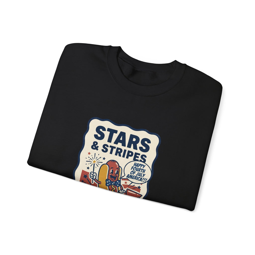 Stars & Stripes Snacks Sweatshirt | Hot Dog Fourth of July, Retro Americana
