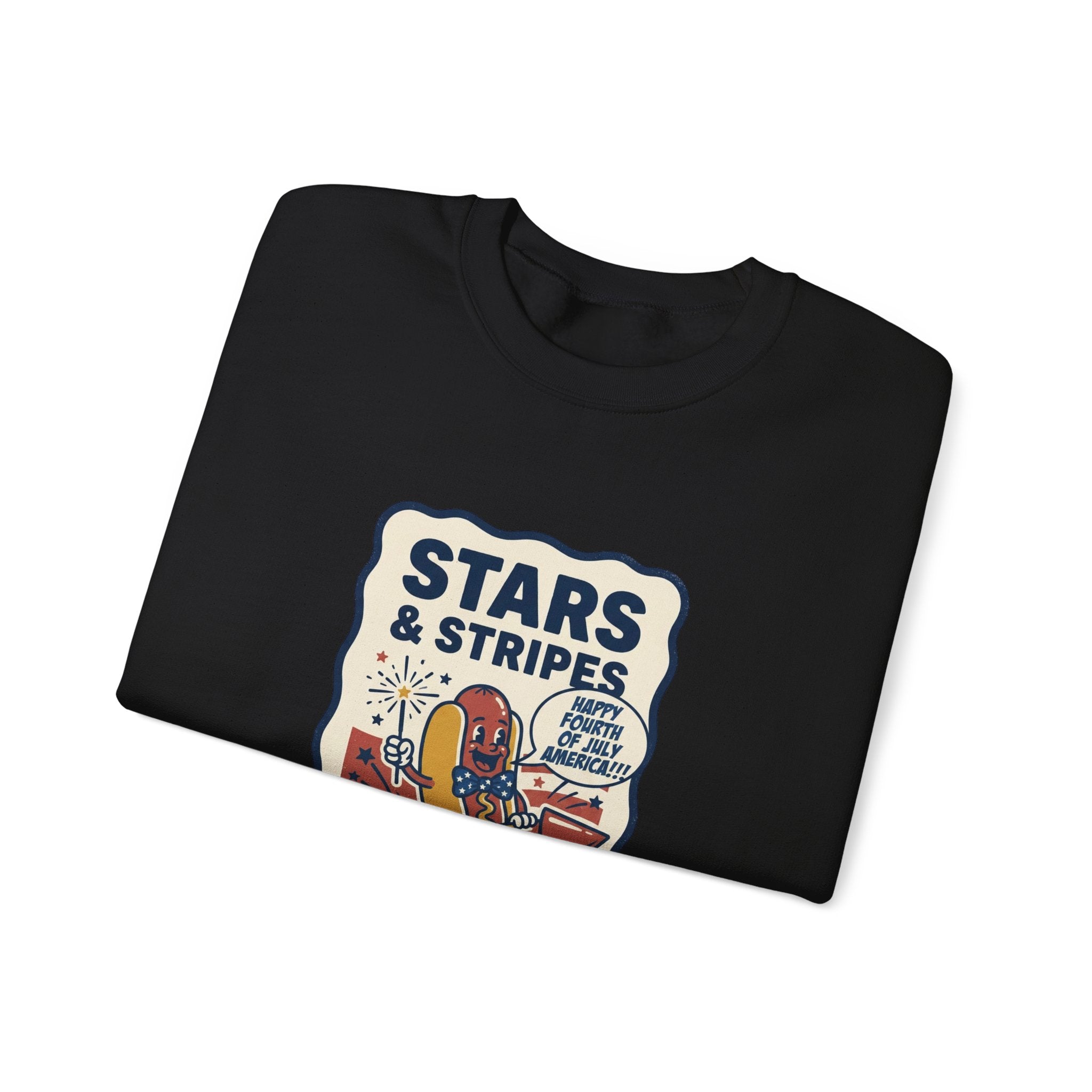 Stars & Stripes Snacks Sweatshirt | Hot Dog Fourth of July, Retro Americana