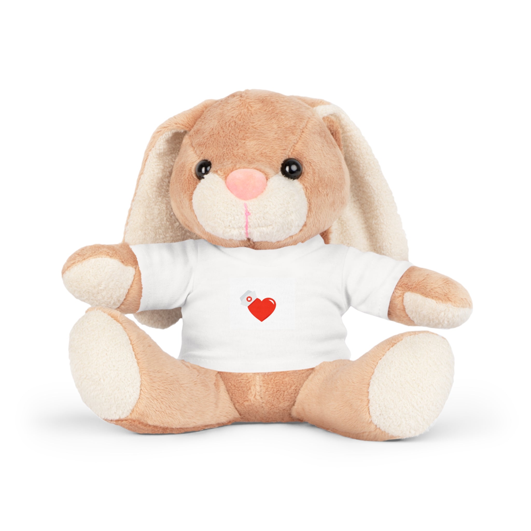 Stuffed Bear Plush with Heart Tag T‑Shirt — Cute Valentine Gift